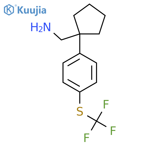 (1-{4-(trifluoromethyl)sulfanylphenyl}cyclopentyl)methanamine structure