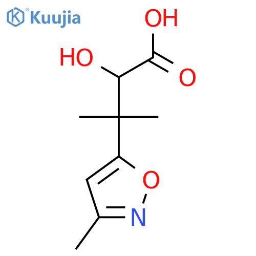 2-hydroxy-3-methyl-3-(3-methyl-1,2-oxazol-5-yl)butanoic acid structure