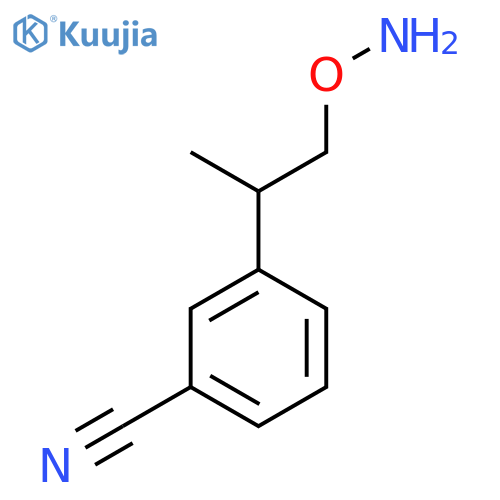 3-1-(aminooxy)propan-2-ylbenzonitrile structure