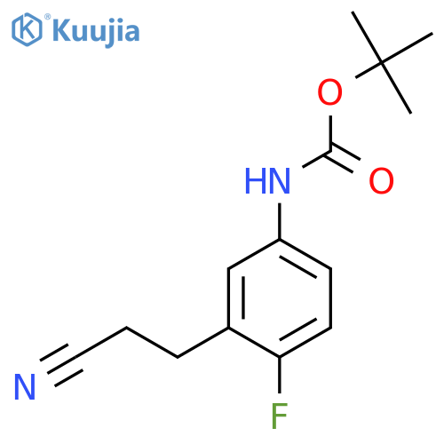 tert-butyl N-3-(2-cyanoethyl)-4-fluorophenylcarbamate structure