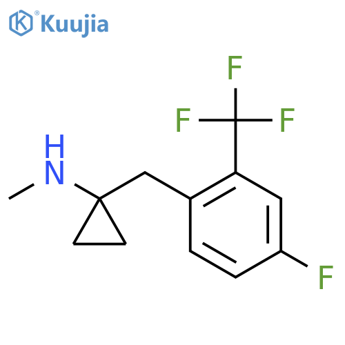 1-{4-fluoro-2-(trifluoromethyl)phenylmethyl}-N-methylcyclopropan-1-amine structure