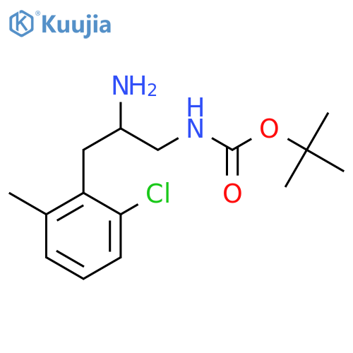 tert-butyl N-2-amino-3-(2-chloro-6-methylphenyl)propylcarbamate structure
