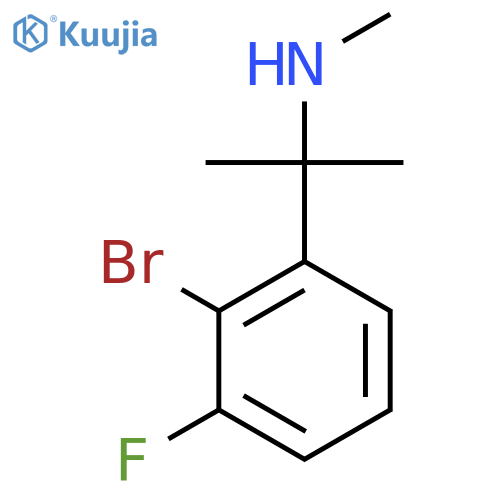 2-(2-bromo-3-fluorophenyl)propan-2-yl(methyl)amine structure