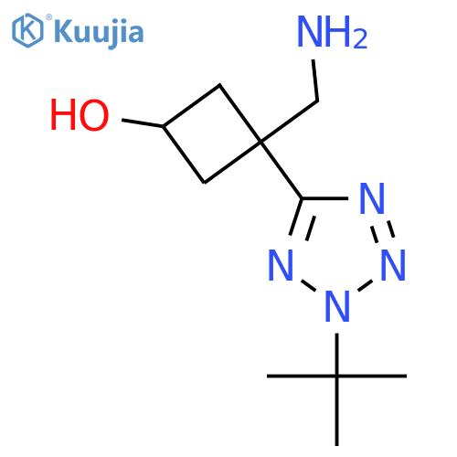 3-(aminomethyl)-3-(2-tert-butyl-2H-1,2,3,4-tetrazol-5-yl)cyclobutan-1-ol structure