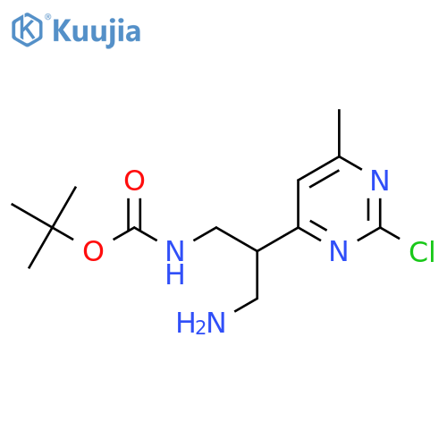 tert-butyl N-3-amino-2-(2-chloro-6-methylpyrimidin-4-yl)propylcarbamate structure