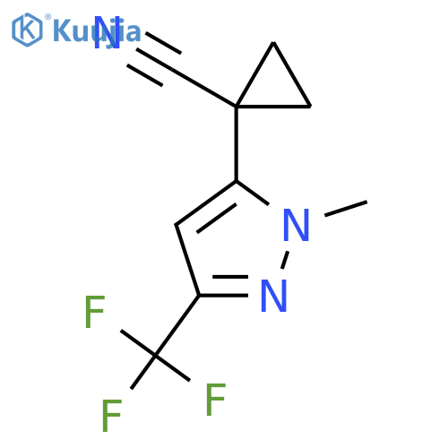1-1-methyl-3-(trifluoromethyl)-1H-pyrazol-5-ylcyclopropane-1-carbonitrile structure