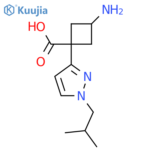 3-amino-1-1-(2-methylpropyl)-1H-pyrazol-3-ylcyclobutane-1-carboxylic acid structure