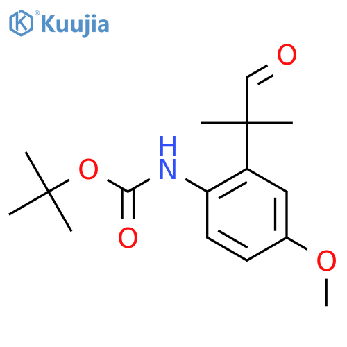tert-butyl N-[4-methoxy-2-(2-methyl-1-oxopropan-2-yl)phenyl]carbamate structure