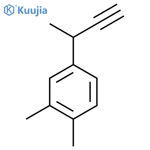 4-(but-3-yn-2-yl)-1,2-dimethylbenzene structure