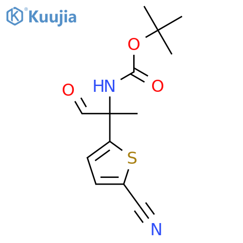 tert-butyl N-2-(5-cyanothiophen-2-yl)-1-oxopropan-2-ylcarbamate structure