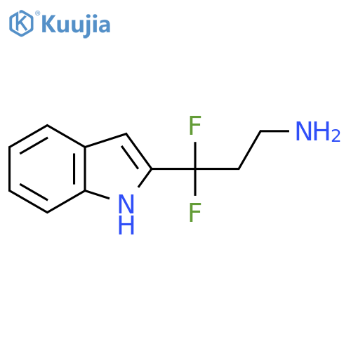 3,3-difluoro-3-(1H-indol-2-yl)propan-1-amine structure