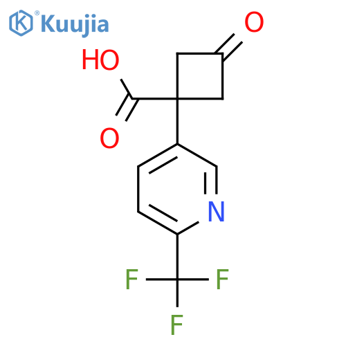 3-oxo-1-6-(trifluoromethyl)pyridin-3-ylcyclobutane-1-carboxylic acid structure