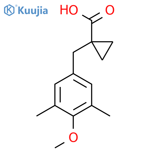 1-(4-methoxy-3,5-dimethylphenyl)methylcyclopropane-1-carboxylic acid structure