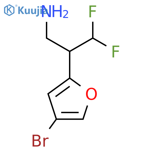 2-(4-bromofuran-2-yl)-3,3-difluoropropan-1-amine structure