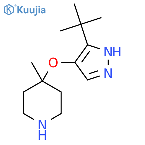 4-(3-tert-butyl-1H-pyrazol-4-yl)oxy-4-methylpiperidine structure