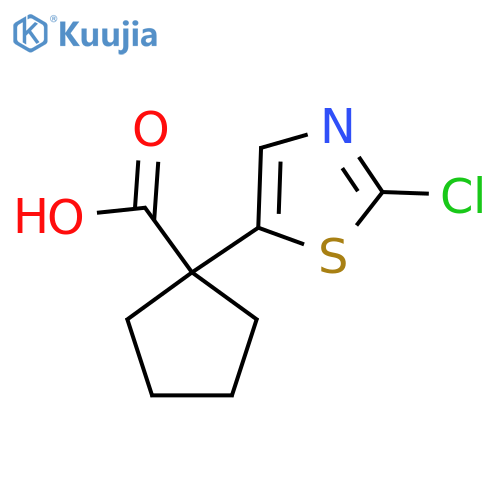 1-(2-chloro-1,3-thiazol-5-yl)cyclopentane-1-carboxylic acid structure