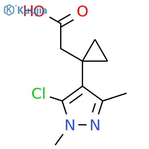 2-[1-(5-chloro-1,3-dimethyl-1H-pyrazol-4-yl)cyclopropyl]acetic acid structure