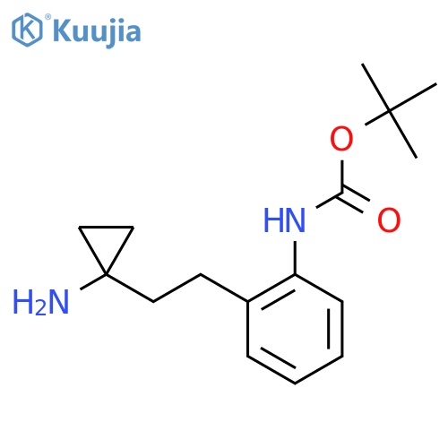 tert-butyl N-{2-2-(1-aminocyclopropyl)ethylphenyl}carbamate structure