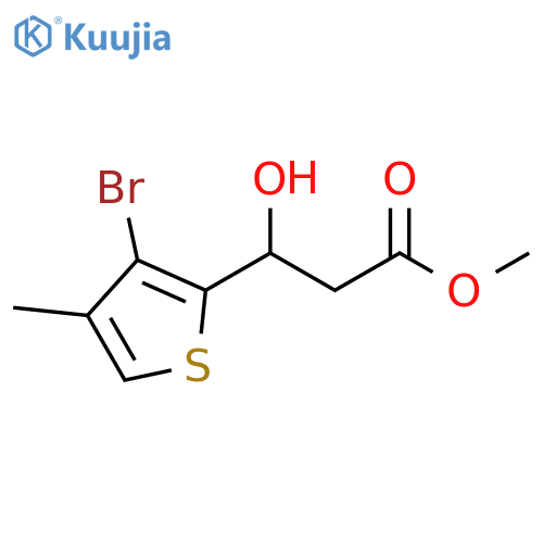 methyl 3-(3-bromo-4-methylthiophen-2-yl)-3-hydroxypropanoate structure