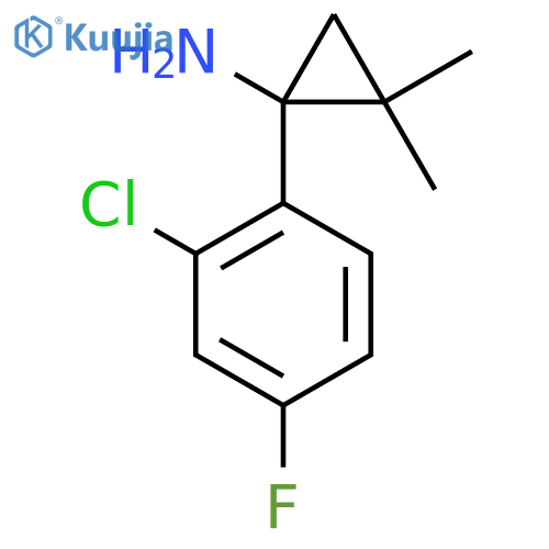 1-(2-chloro-4-fluorophenyl)-2,2-dimethylcyclopropan-1-amine structure