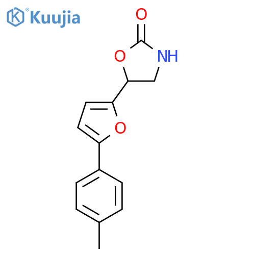 5-5-(4-methylphenyl)furan-2-yl-1,3-oxazolidin-2-one structure