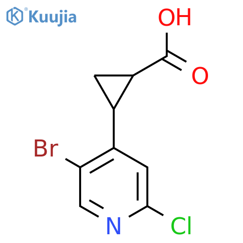 2-(5-bromo-2-chloropyridin-4-yl)cyclopropane-1-carboxylic acid structure