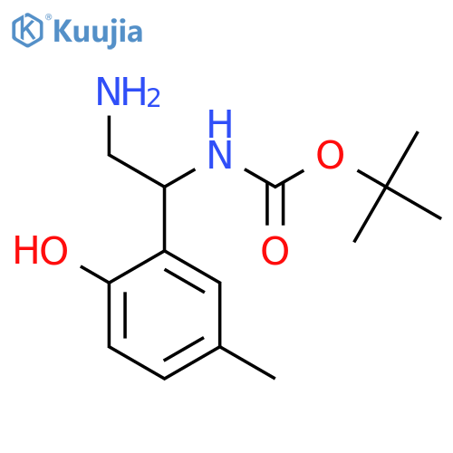 tert-butyl N-2-amino-1-(2-hydroxy-5-methylphenyl)ethylcarbamate structure