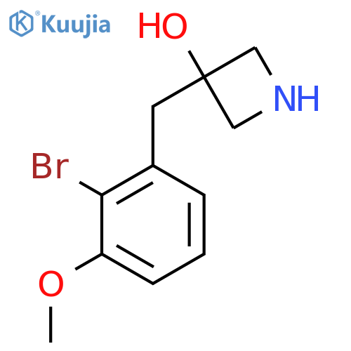 3-(2-bromo-3-methoxyphenyl)methylazetidin-3-ol structure