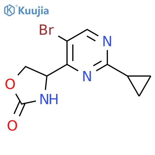 4-(5-bromo-2-cyclopropylpyrimidin-4-yl)-1,3-oxazolidin-2-one structure