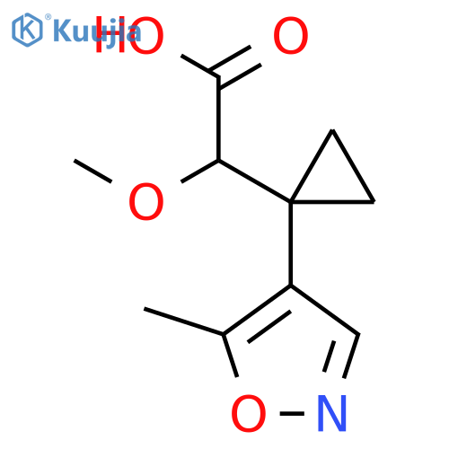 2-methoxy-2-1-(5-methyl-1,2-oxazol-4-yl)cyclopropylacetic acid structure