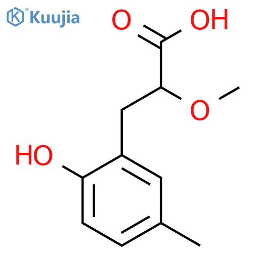 3-(2-hydroxy-5-methylphenyl)-2-methoxypropanoic acid structure