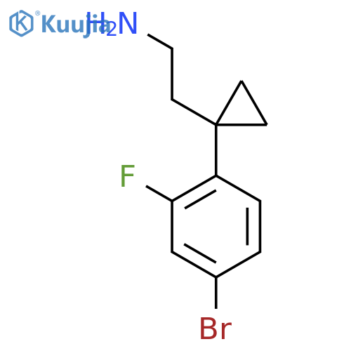 2-1-(4-bromo-2-fluorophenyl)cyclopropylethan-1-amine structure