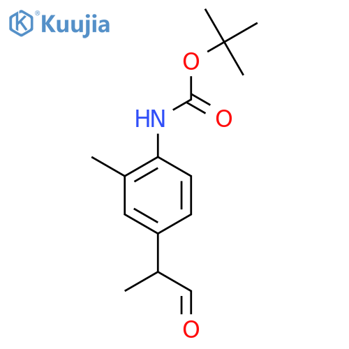 tert-butyl N-2-methyl-4-(1-oxopropan-2-yl)phenylcarbamate structure