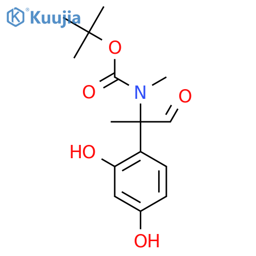 tert-butyl N-2-(2,4-dihydroxyphenyl)-1-oxopropan-2-yl-N-methylcarbamate structure
