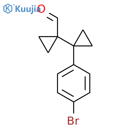 1-1-(4-bromophenyl)cyclopropylcyclopropane-1-carbaldehyde structure