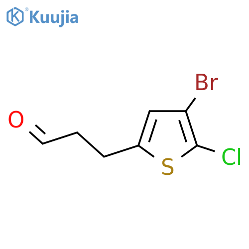3-(4-bromo-5-chlorothiophen-2-yl)propanal structure