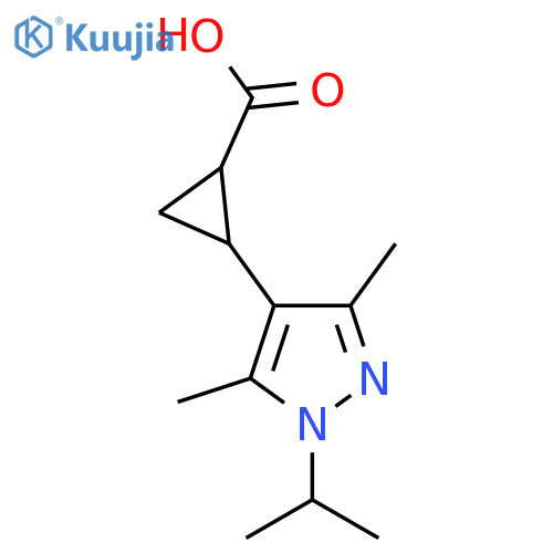 2-3,5-dimethyl-1-(propan-2-yl)-1H-pyrazol-4-ylcyclopropane-1-carboxylic acid structure