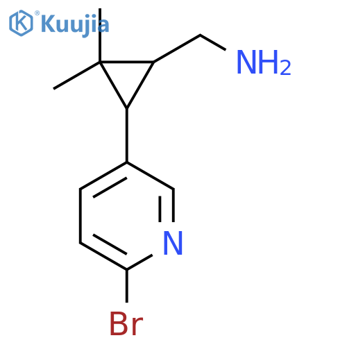 3-(6-bromopyridin-3-yl)-2,2-dimethylcyclopropylmethanamine structure