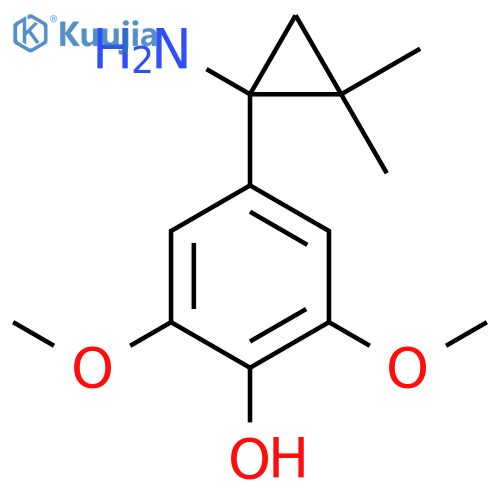 4-(1-amino-2,2-dimethylcyclopropyl)-2,6-dimethoxyphenol structure
