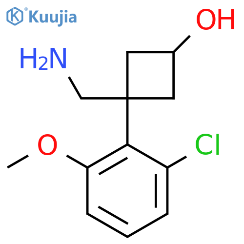 3-(aminomethyl)-3-(2-chloro-6-methoxyphenyl)cyclobutan-1-ol structure