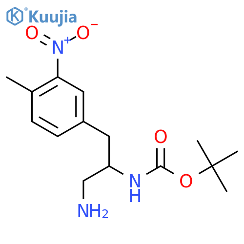 tert-butyl N-1-amino-3-(4-methyl-3-nitrophenyl)propan-2-ylcarbamate structure