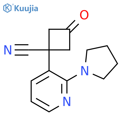 3-oxo-1-2-(pyrrolidin-1-yl)pyridin-3-ylcyclobutane-1-carbonitrile structure