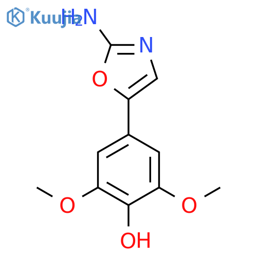4-(2-amino-1,3-oxazol-5-yl)-2,6-dimethoxyphenol structure