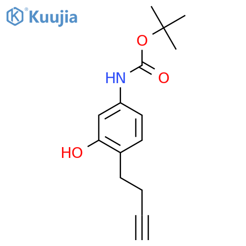 tert-butyl N-4-(but-3-yn-1-yl)-3-hydroxyphenylcarbamate structure