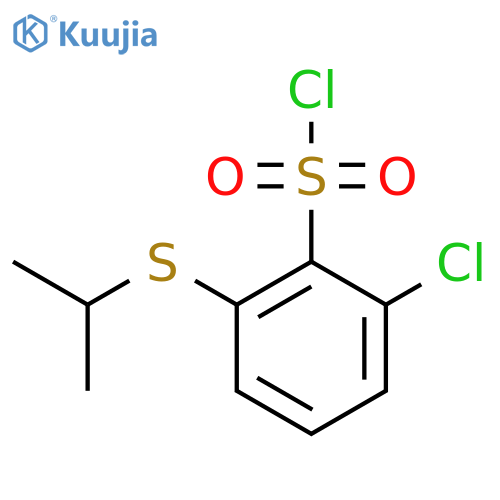 2-chloro-6-(propan-2-ylsulfanyl)benzene-1-sulfonyl chloride structure