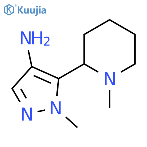 1-methyl-5-(1-methylpiperidin-2-yl)-1H-pyrazol-4-amine structure