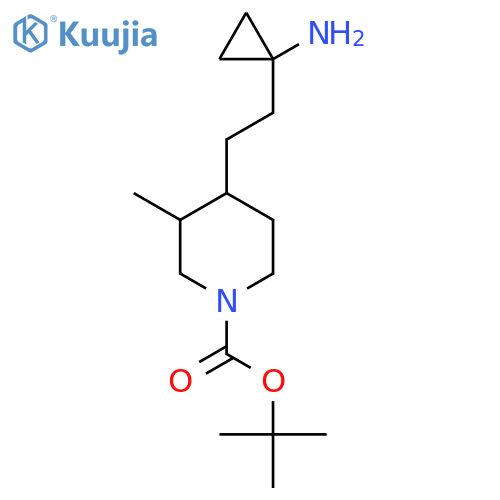 tert-butyl 4-2-(1-aminocyclopropyl)ethyl-3-methylpiperidine-1-carboxylate structure