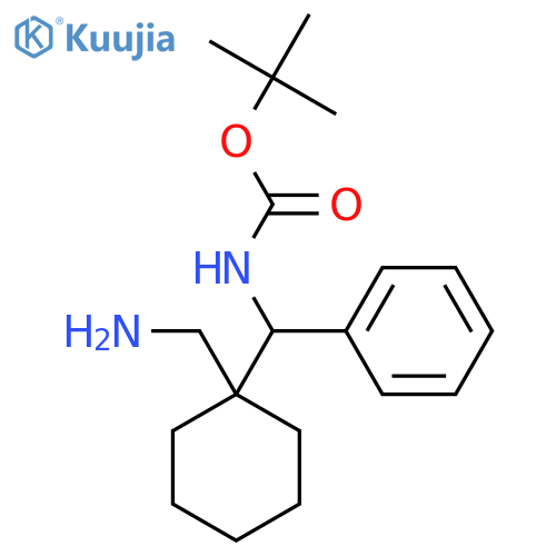 tert-butyl N-{1-(aminomethyl)cyclohexyl(phenyl)methyl}carbamate structure