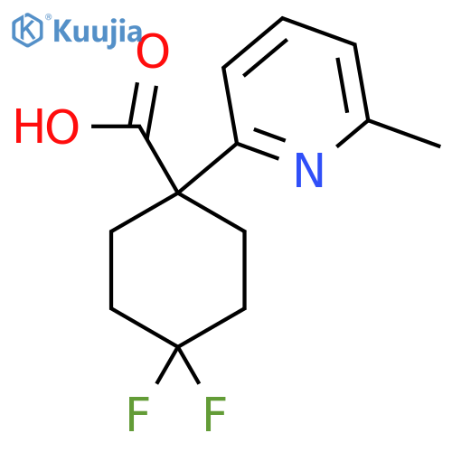 4,4-difluoro-1-(6-methylpyridin-2-yl)cyclohexane-1-carboxylic acid structure