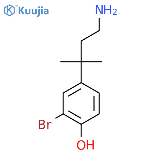 4-(4-amino-2-methylbutan-2-yl)-2-bromophenol structure